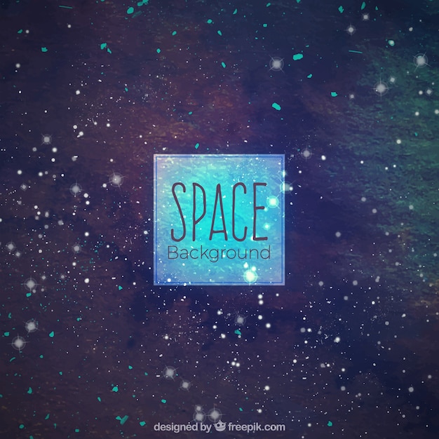 Watercolor space background with stars