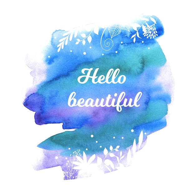 Premium Vector Watercolor Splash With Floral Decorations