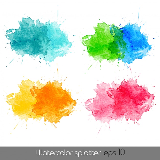 Watercolor splatters. | Premium Vector