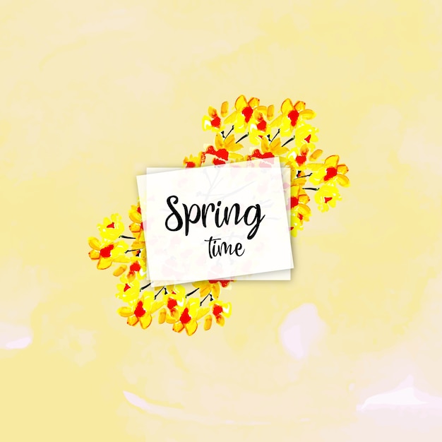 Watercolor Spring Floral Background