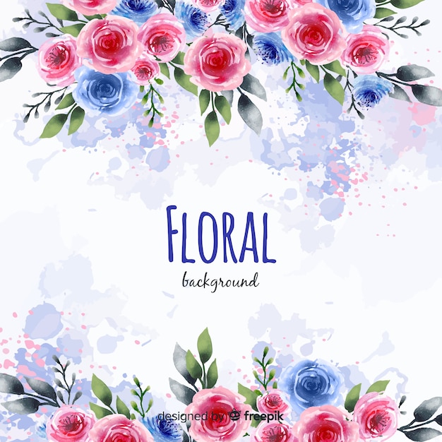 Free Vector | Watercolor spring floral background