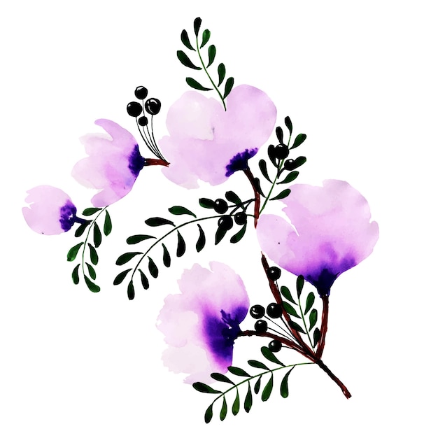 Watercolor Spring Floral Element