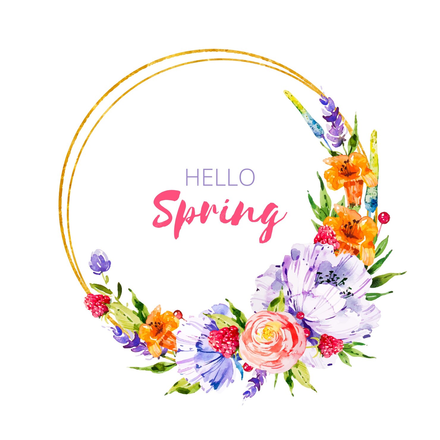 Free Vector | Watercolor spring floral frame