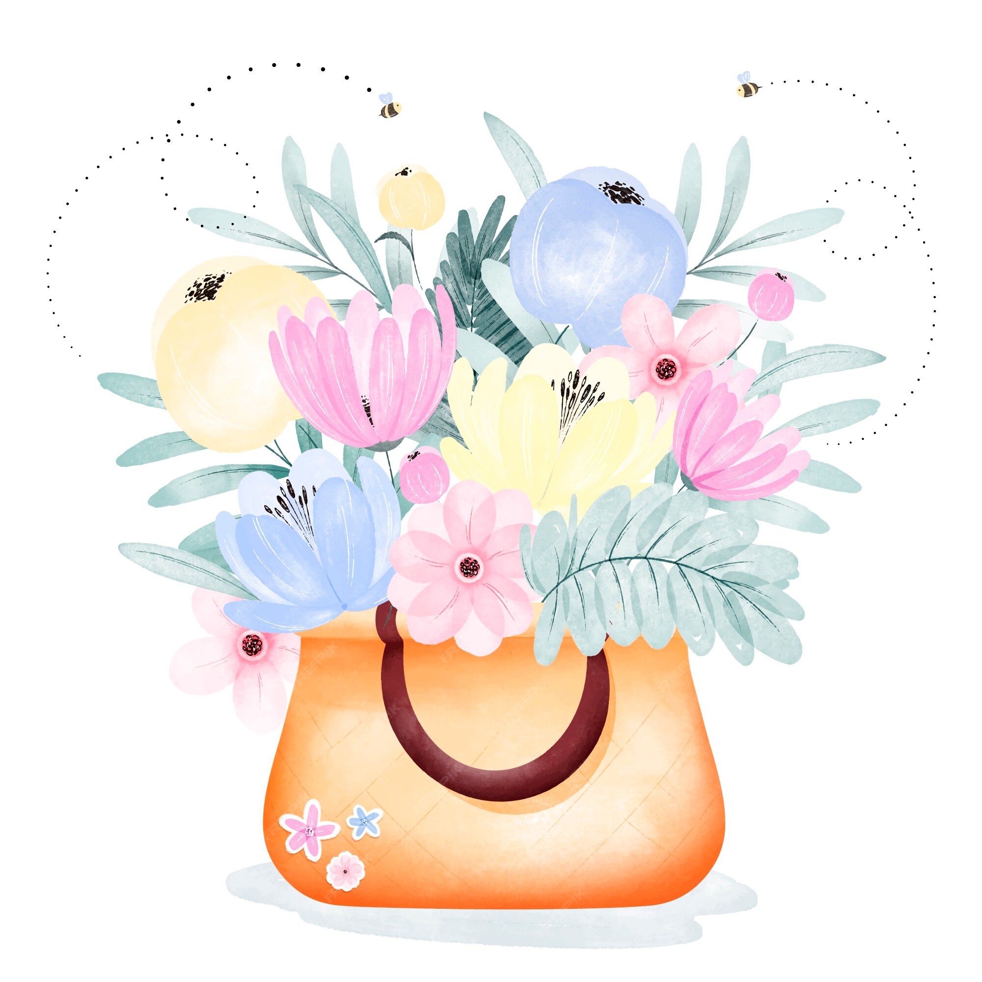 Premium Vector Watercolor Spring Illustration