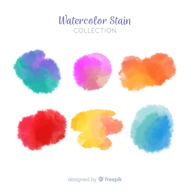 Watercolor stain collection | Free Vector