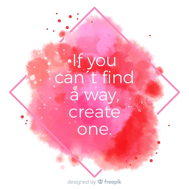 Watercolor stain with calligraphic quote background Free Vector
