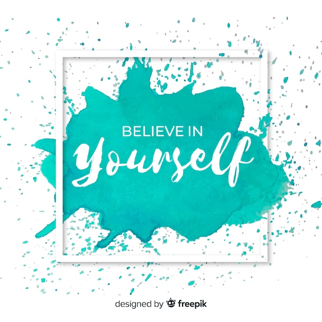 Watercolor stain with motivational quote | Free Vector