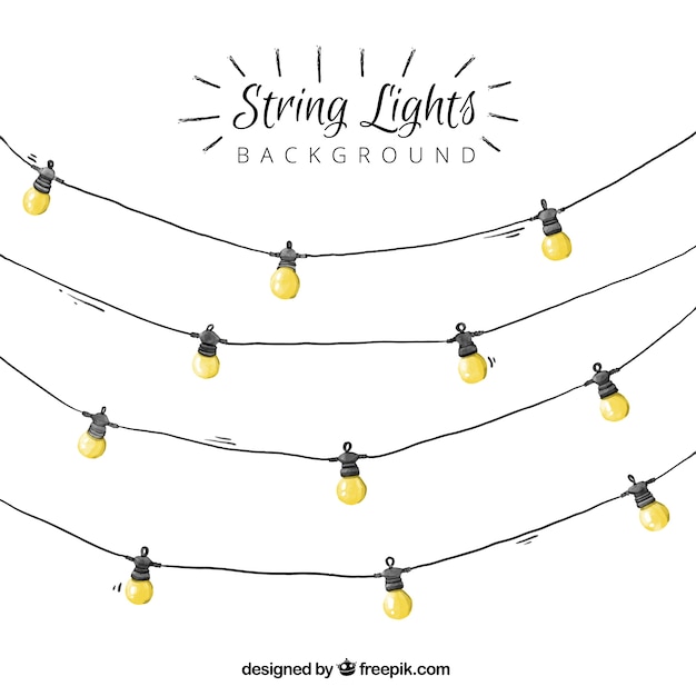 Watercolor string lights background Vector | Free Download