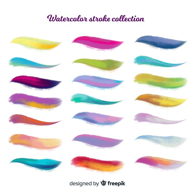 Watercolor stroke collection Vector | Free Download