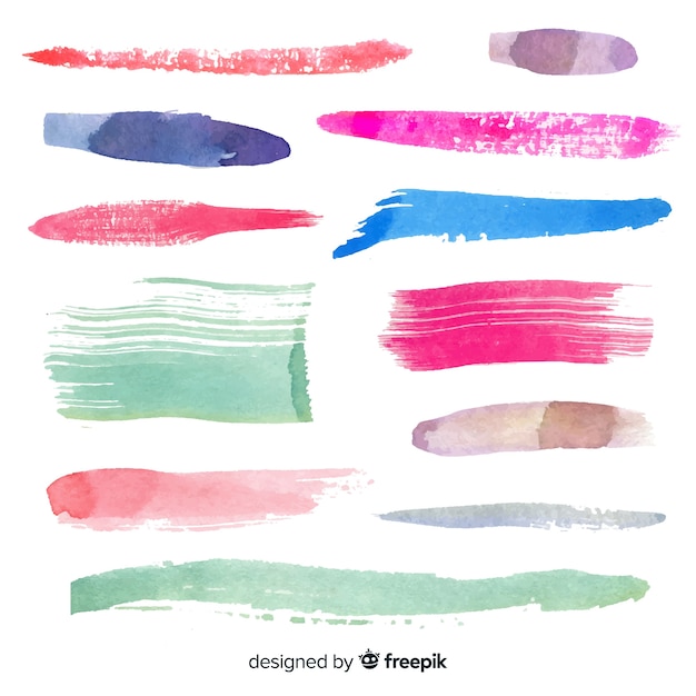 Download Watercolor stroke collection | Free Vector