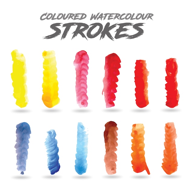 Download Watercolor strokes collection | Free Vector
