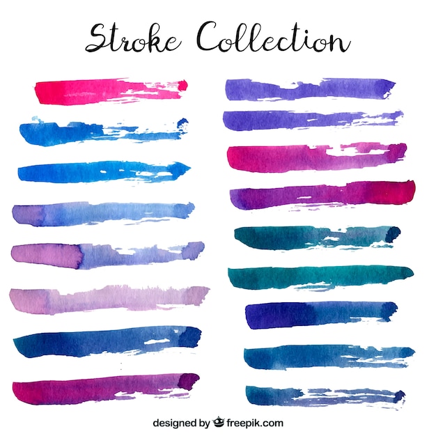 Download Watercolor strokes collection | Free Vector