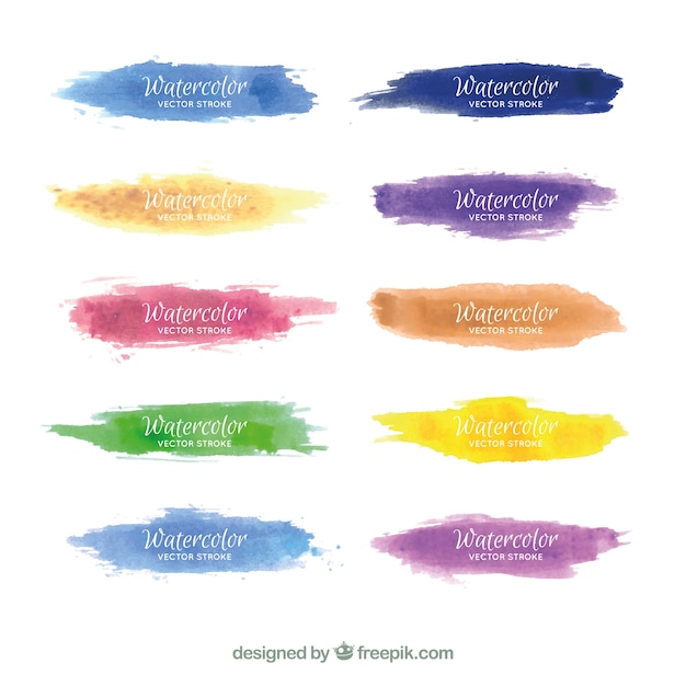 Watercolor strokes collection Vector | Free Download