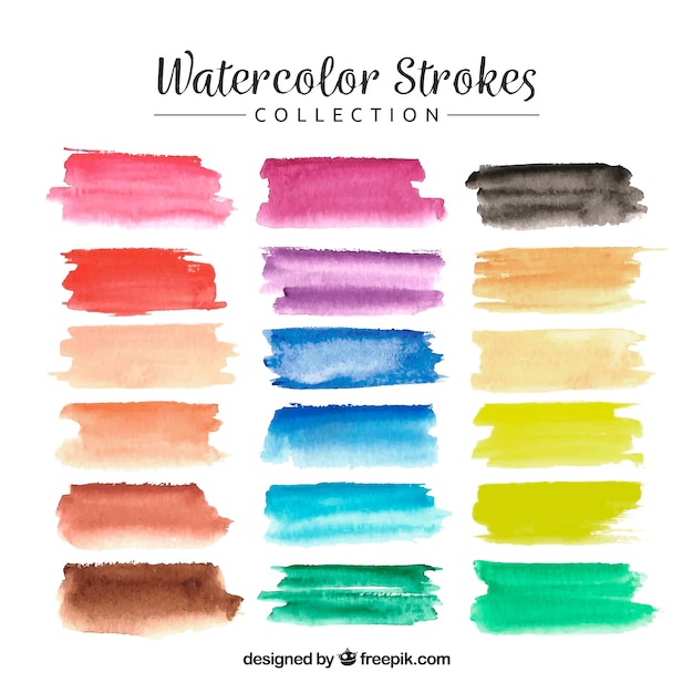 Download Watercolor strokes collection | Free Vector
