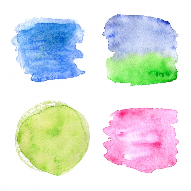 Watercolor strokes set | Premium Vector