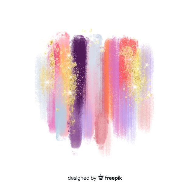Download Free Vector | Watercolor strokes with glitter