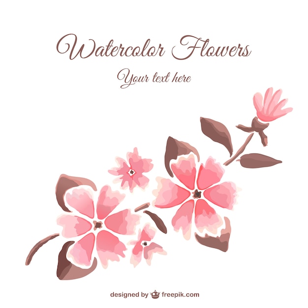 Watercolor style  flowers  Vector  Free Download