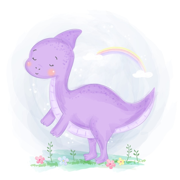 purple dinosaur cute