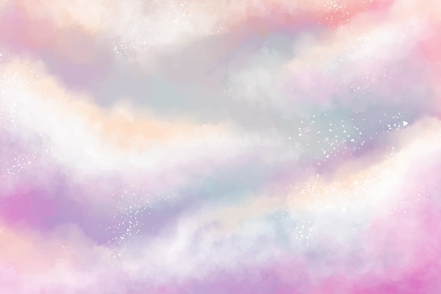 Free Vector | Watercolor sugar cotton clouds background