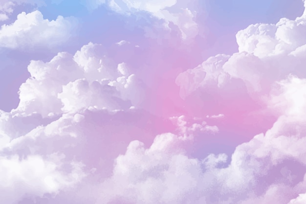 Premium Vector | Watercolor sugar cotton clouds background