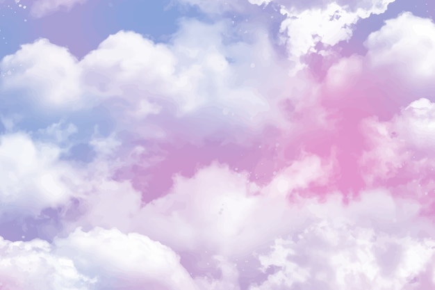 Free Vector | Watercolor sugar cotton clouds background