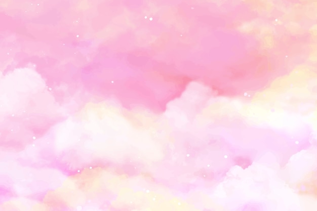 Free Vector | Watercolor sugar cotton clouds background