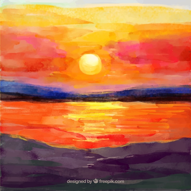Watercolor Sunset Background Stock Images Page Everypixel