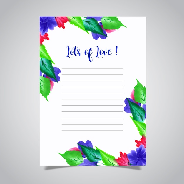 Download Watercolor valentine love letter | Free Vector