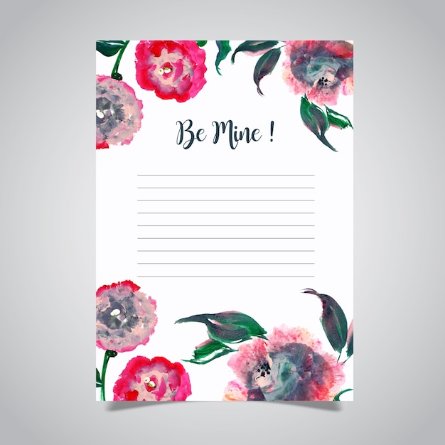 Download Watercolor valentine love letter | Free Vector