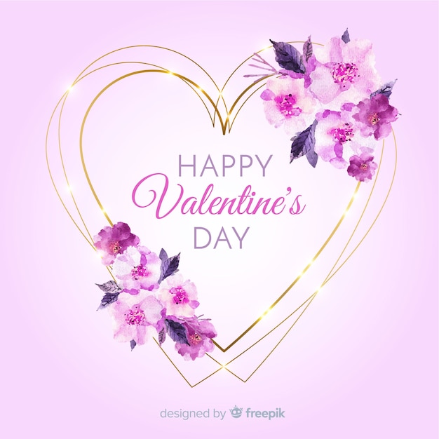 Beautiful Floral Heart Frame Valentines Day Free Vector