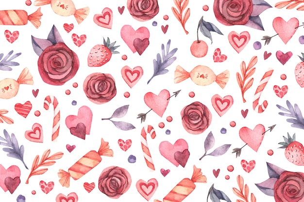 Watercolor valentine's day background Vector | Free Download