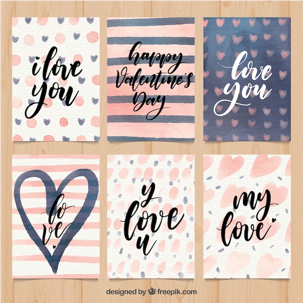 Watercolor valentine's day card template