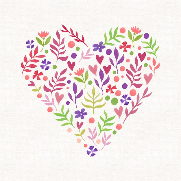 Free Vector | Watercolor valentine's day flowers illustration