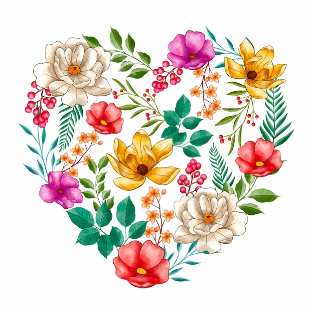 Free Vector Watercolor Valentine S Day Flowers Illustration