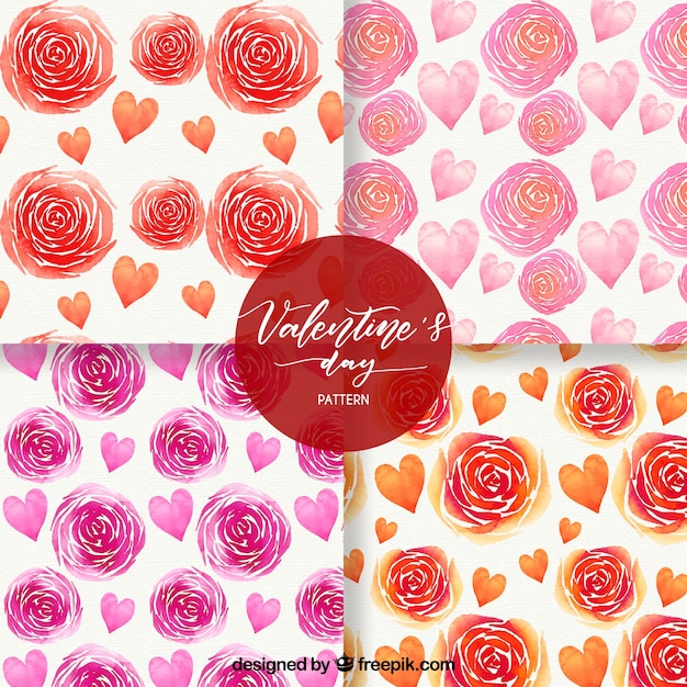 Watercolor valentine's day pattern
collection