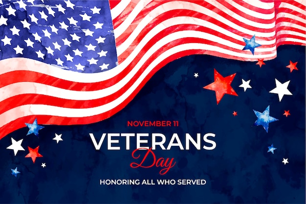 Free Vector | Watercolor veterans day background