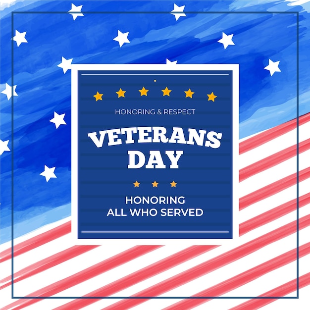 Free Vector | Watercolor veterans day concept