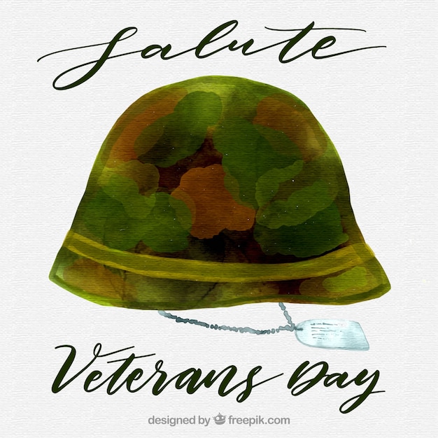 Watercolor veterans day day design of
hat