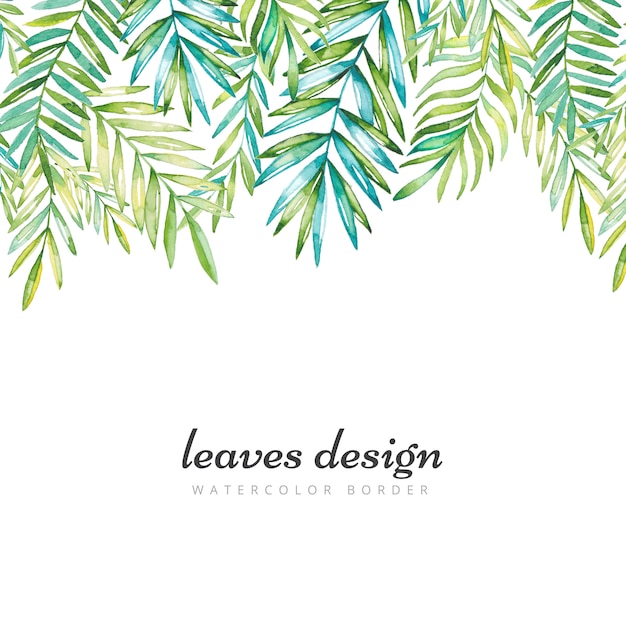 Download Watercolor wild leaves border | Premium Vector