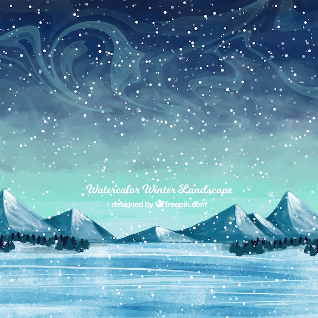 Watercolor winter background Vector | Free Download