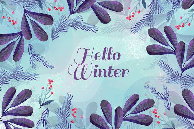 Premium Vector | Watercolor winter background