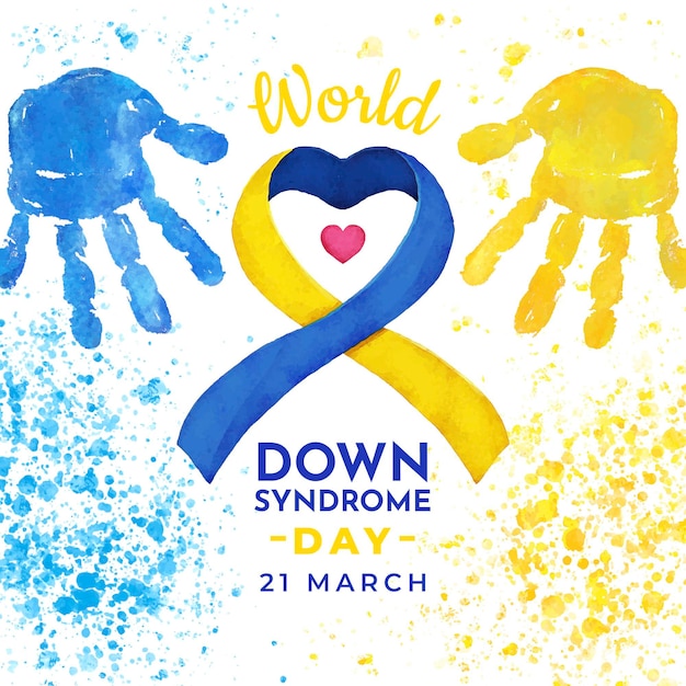 Free Vector Watercolor world down syndrome day painting