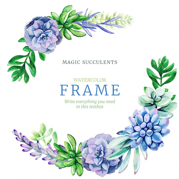 Download Premium Vector | Watercolor wreath frame composed of ...