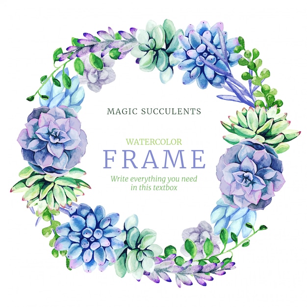 Download Premium Vector | Watercolor wreath frame composed of ...