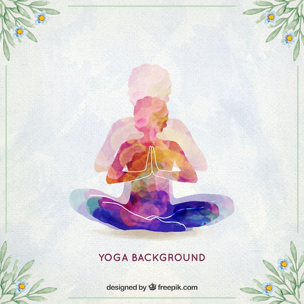 Watercolor yoga background