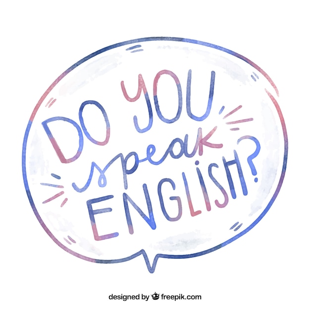 Free Vector | Watercolor do you speak english question