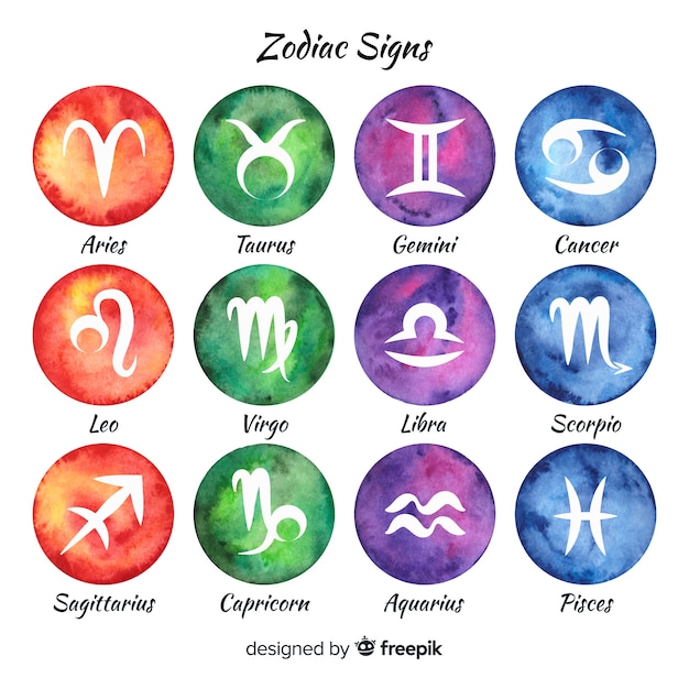 Watercolor zodiac signs Vector | Free Download