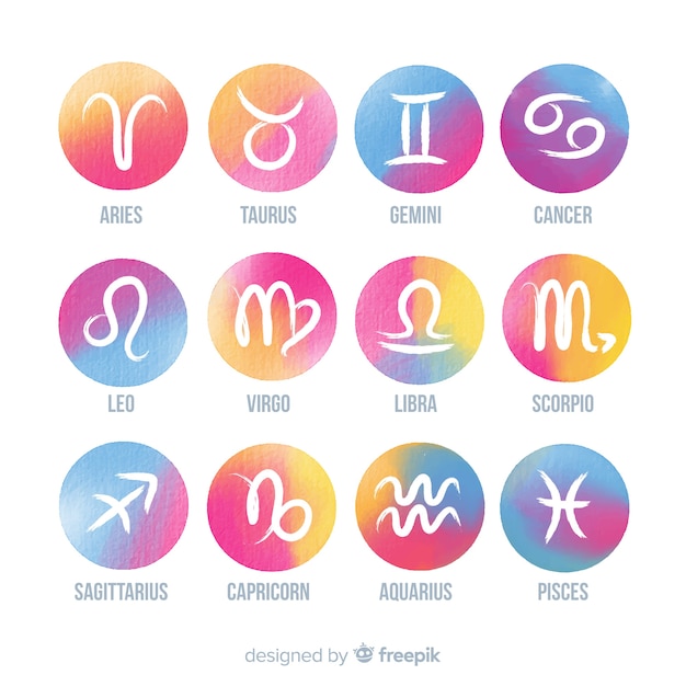 Watercolor zodiac signs | Free Vector