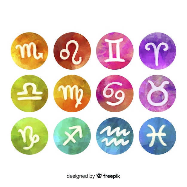 Watercolor Zodiac Signs Free Vector