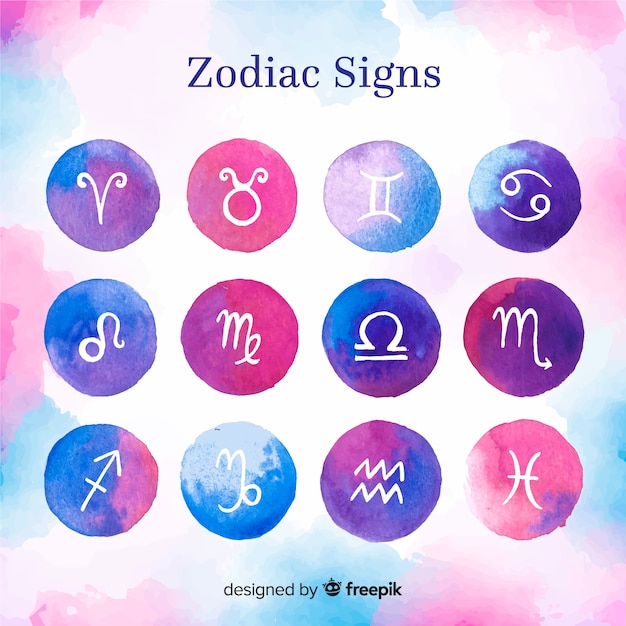 Watercolor Zodiac Signs Free Vector